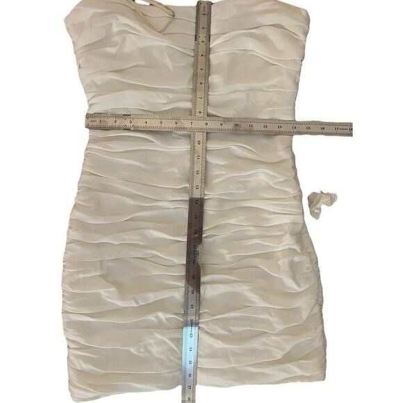 Cinq A Sept Vance Ruched Mini Dress Spaghetti Strap White Size 10 - Picture 3 of 9